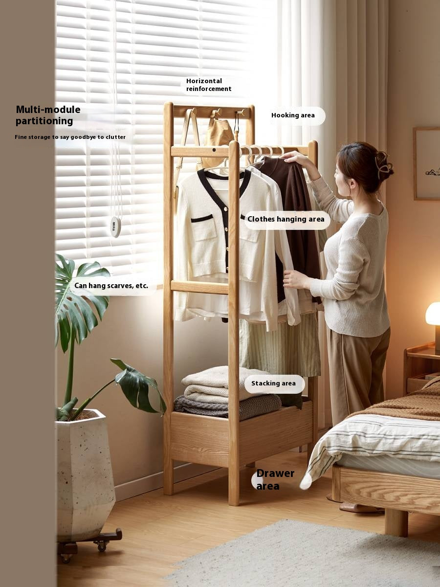 Ash Solid Wood Modern Style Hanger With Storage