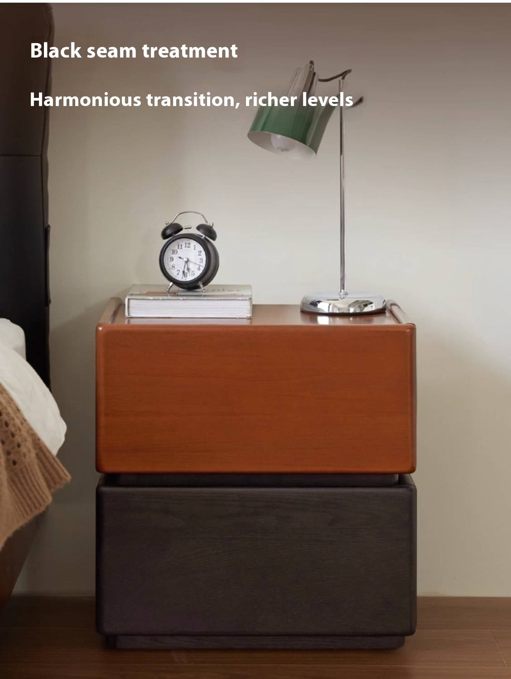 Oak, Ash Solid Wood Retro Style Nightstand