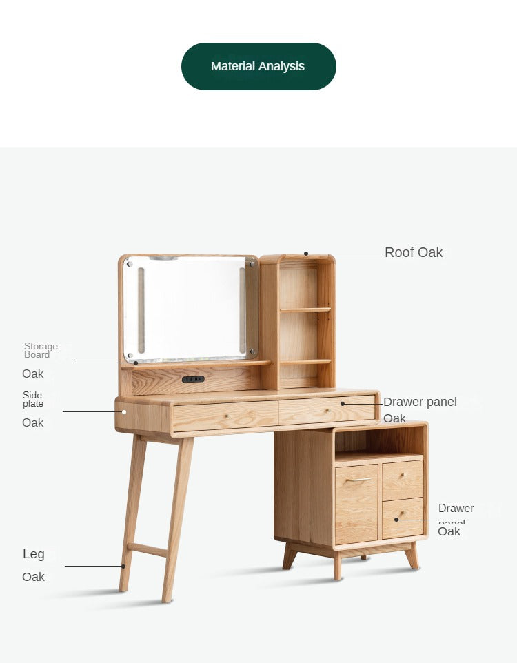 Oak solid wood Dressing Table Telescopic -USA
