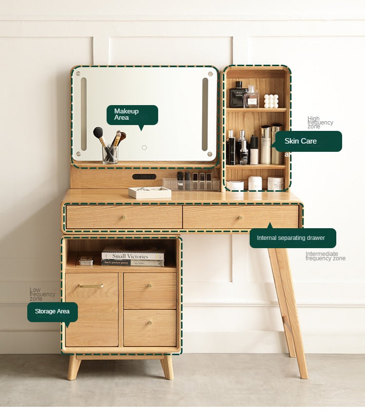 Oak solid wood Dressing Table Telescopic -USA