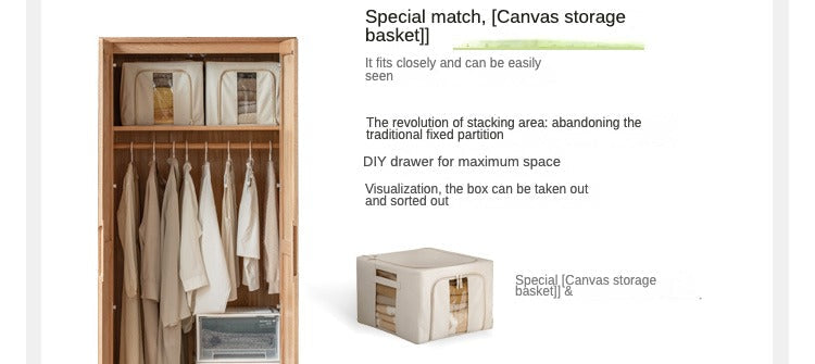 Oak solid wood combined Wardrobe.