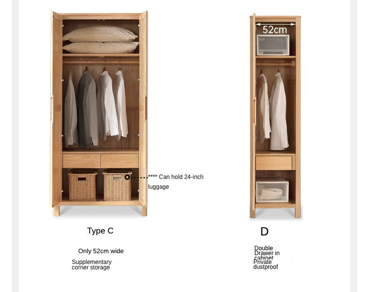 Oak solid wood Wardrobe-USA.