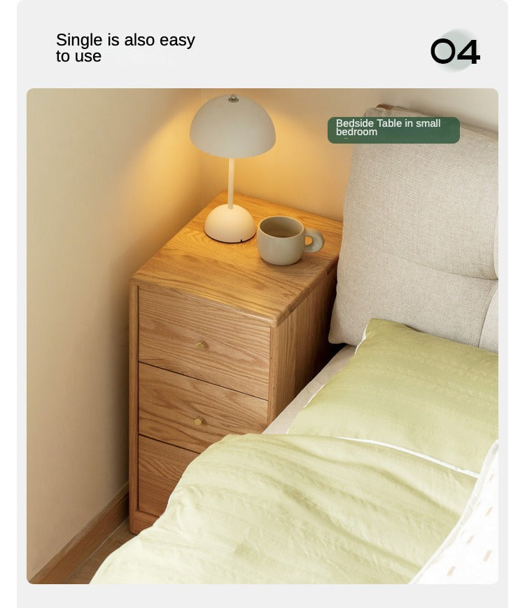 Oak Solid Wood Side Cabinet, Multi-Functional Storage-USA