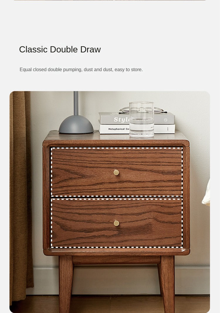 Oak Solid Wood walnut color Nightstand