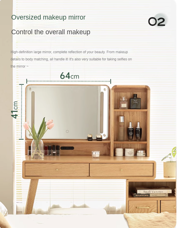 Oak solid wood Dressing Table Telescopic -USA