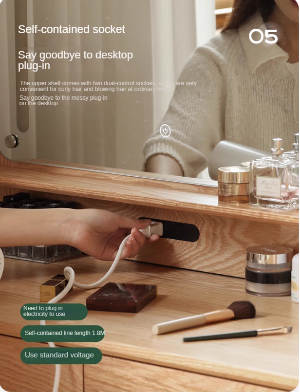 Oak solid wood Dressing Table Telescopic -USA