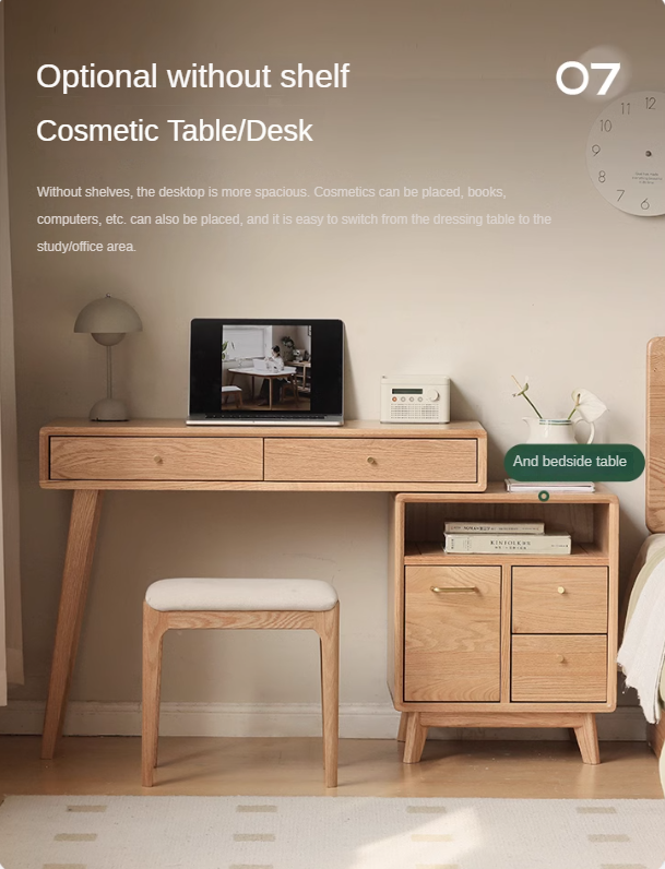 Oak solid wood Dressing Table Telescopic -USA