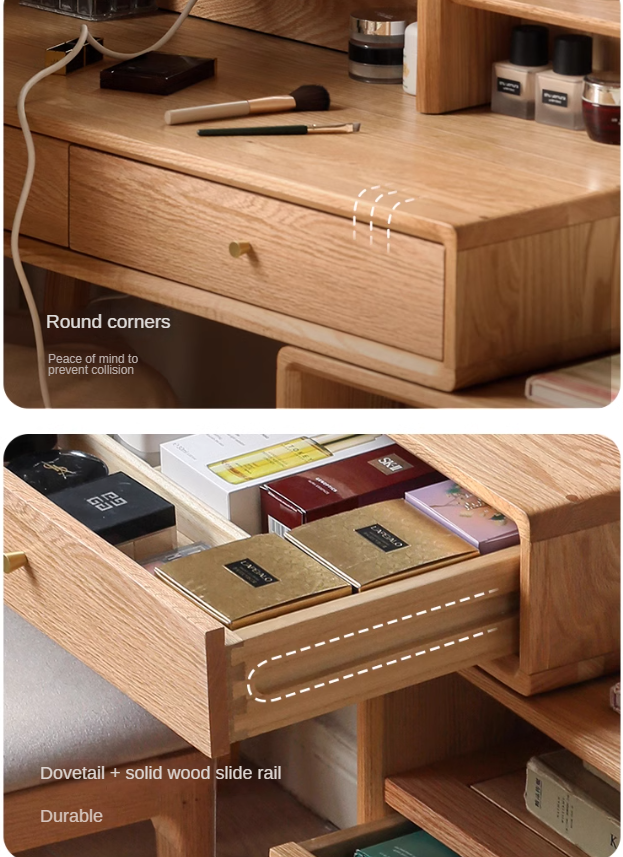 Oak solid wood Dressing Table Telescopic -USA