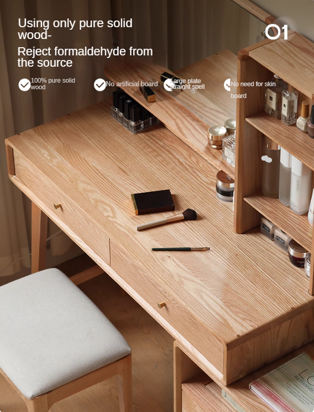 Oak solid wood Dressing Table Telescopic -USA