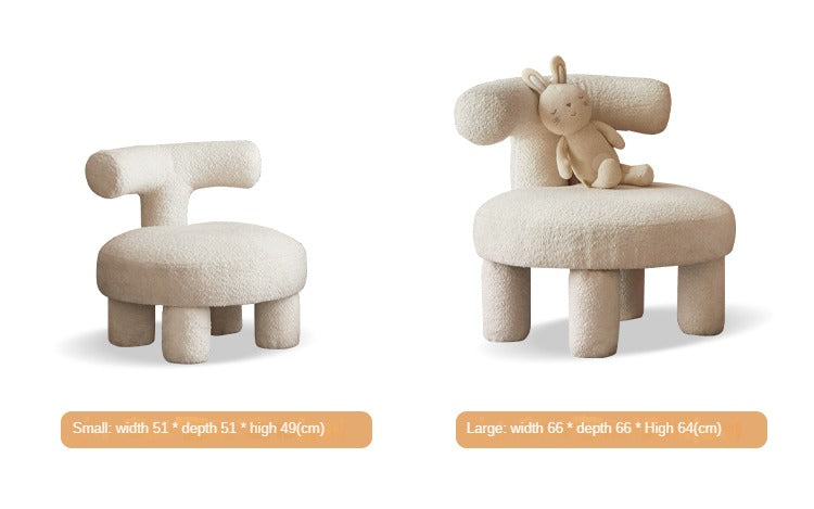 Lamb Velvet Kids Single Chair