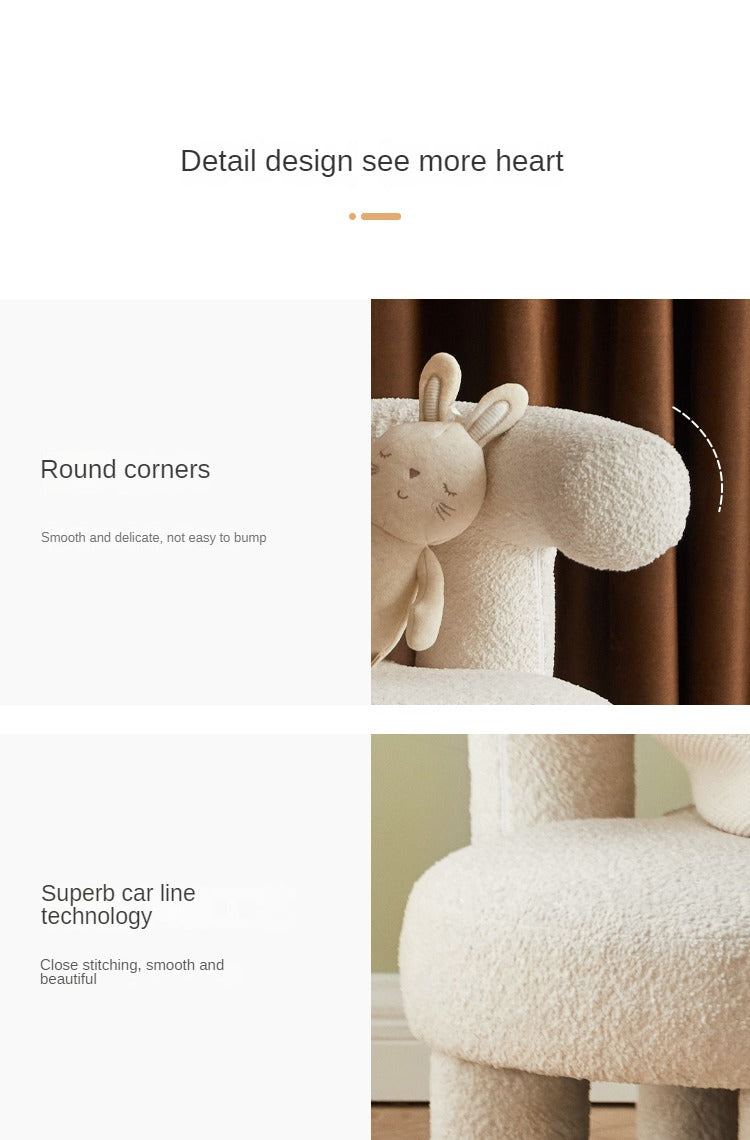 Lamb Velvet Kids Single Chair