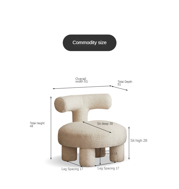 Lamb Velvet Kids Single Chair