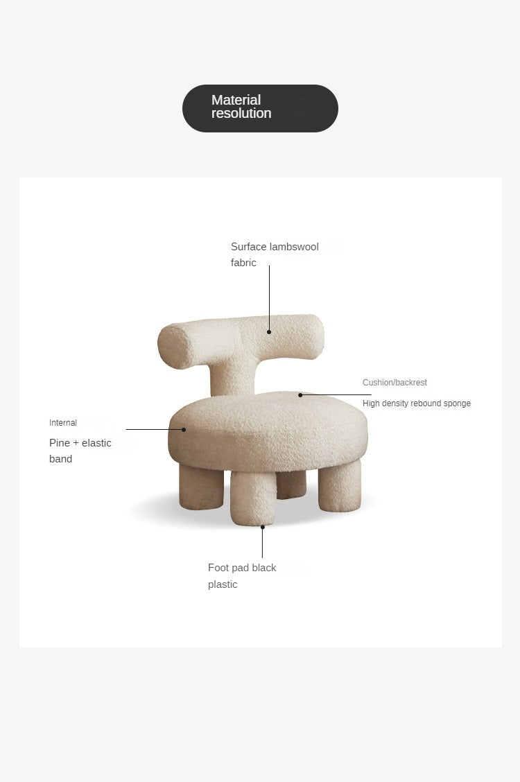 Lamb Velvet Kids Single Chair