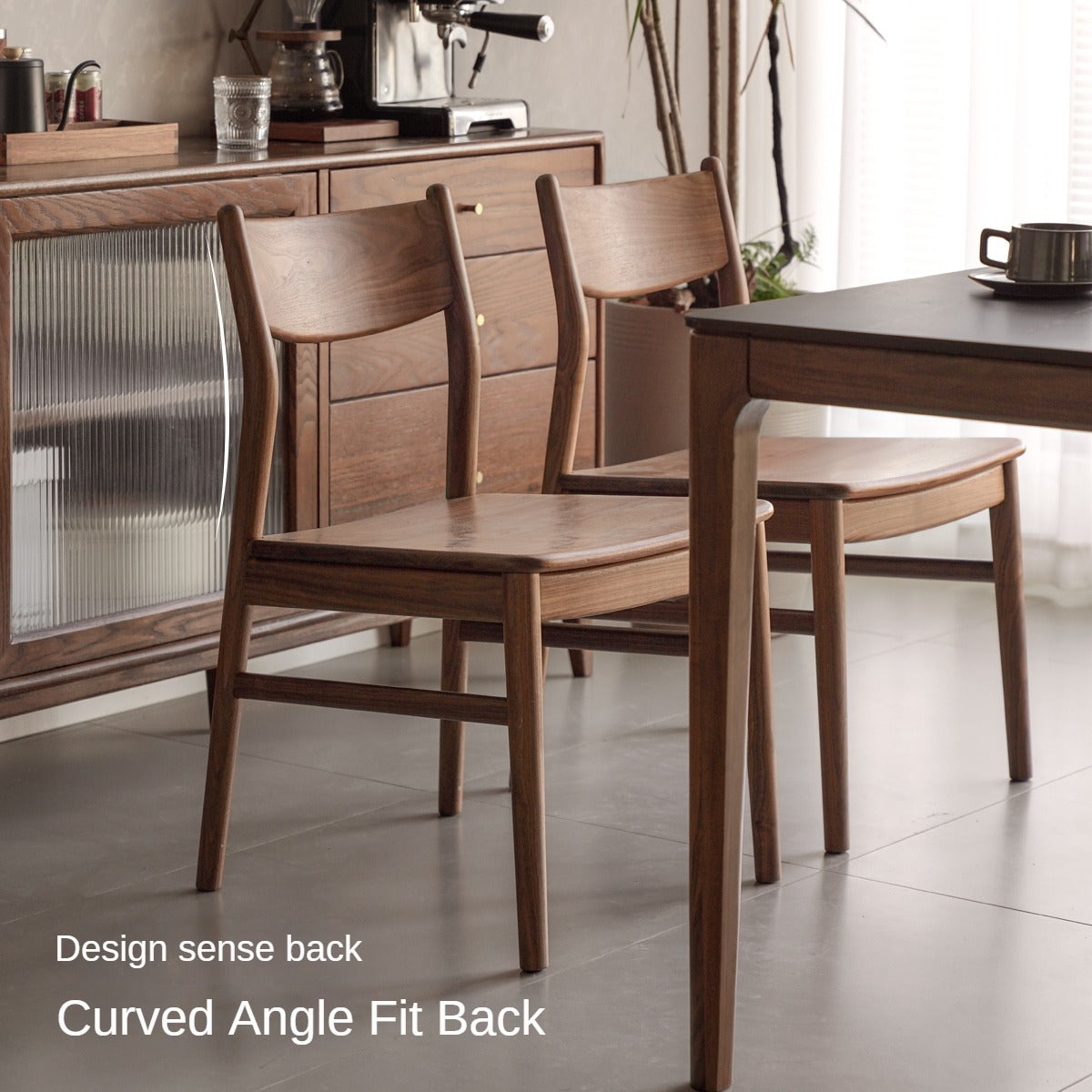 Set pcs 4 Black Walnut, Ash, Oak, Beech, Sandalwood, White Oak Solid Wood Dining Chair