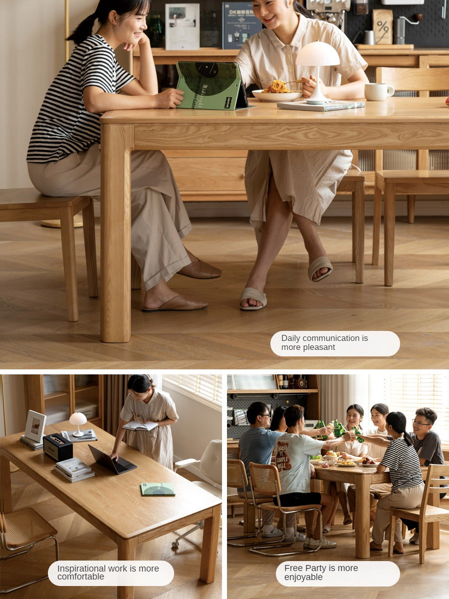 Ash, Oak Solid Wood Long Dining Table