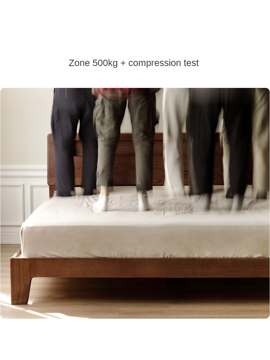 Oak solid wood bed with light walnut-color-USA