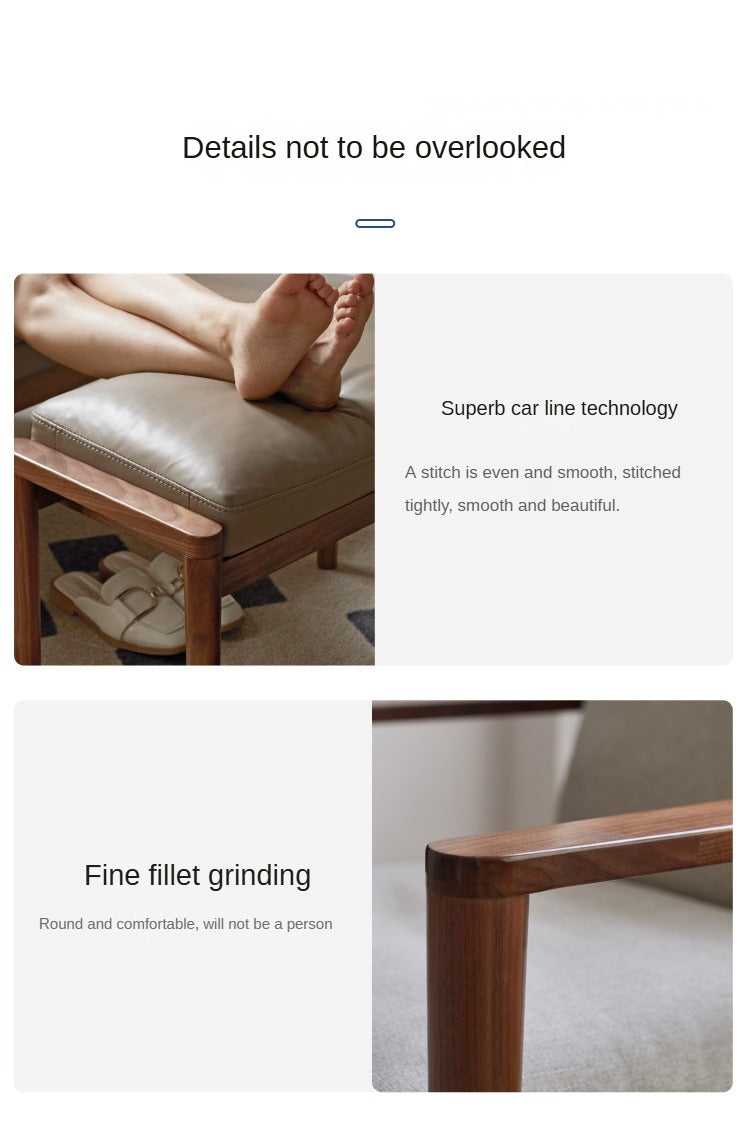 Black Walnut Solid Wood Fabric Sofa Chair