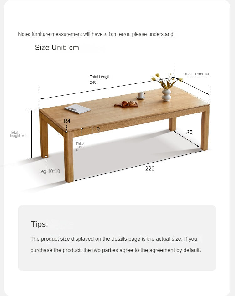 Ash, Oak Solid Wood Long Dining Table