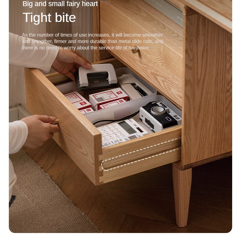 Oak Solid Wood Office Desk Combination