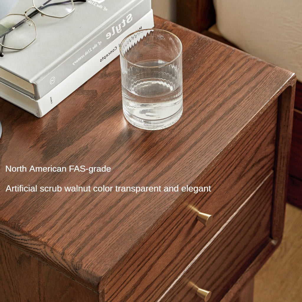 Oak Solid Wood walnut color Nightstand