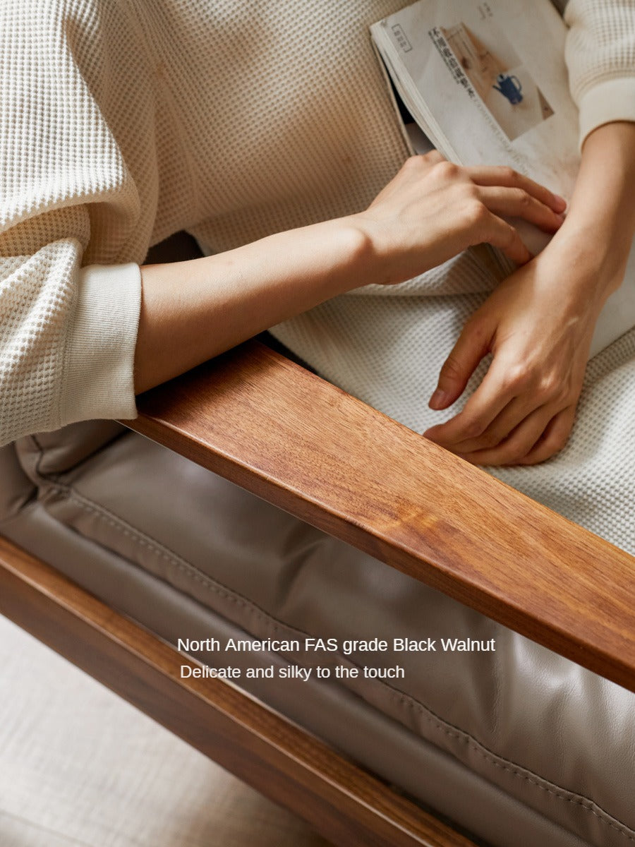 Black Walnut Solid Wood Fabric Sofa Chair