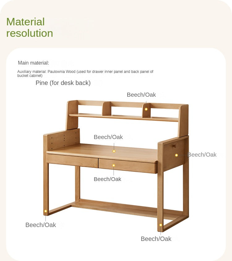 Beech Solid Wood Children's Desk