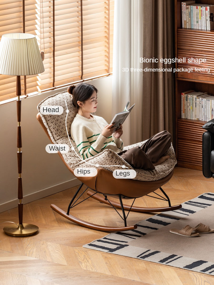 Fabric Rocking Retro Lazy Eggshell Chair