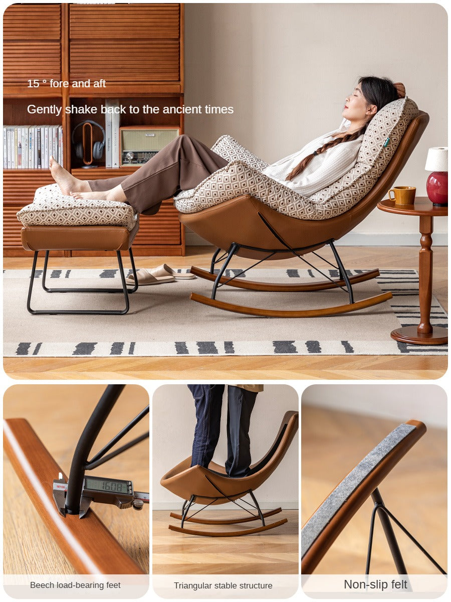 Fabric Rocking Retro Lazy Eggshell Chair