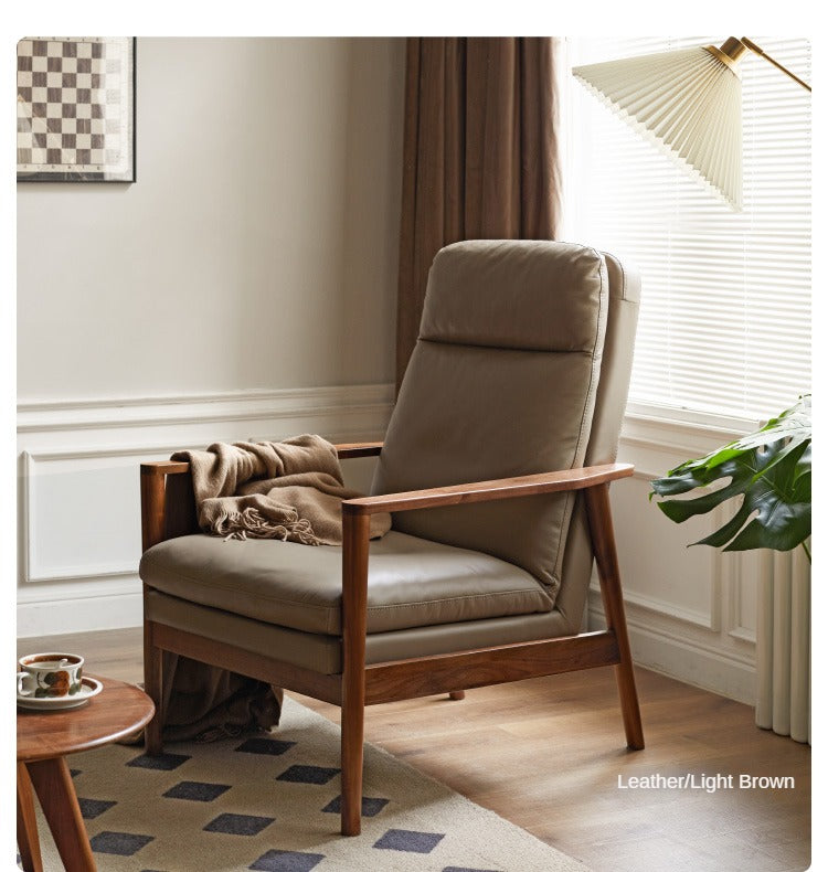 Black Walnut Solid Wood Fabric Sofa Chair