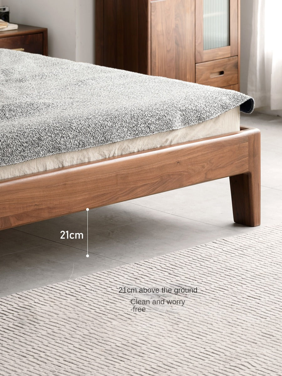 Black Walnut Solid wood bed Nordic modern