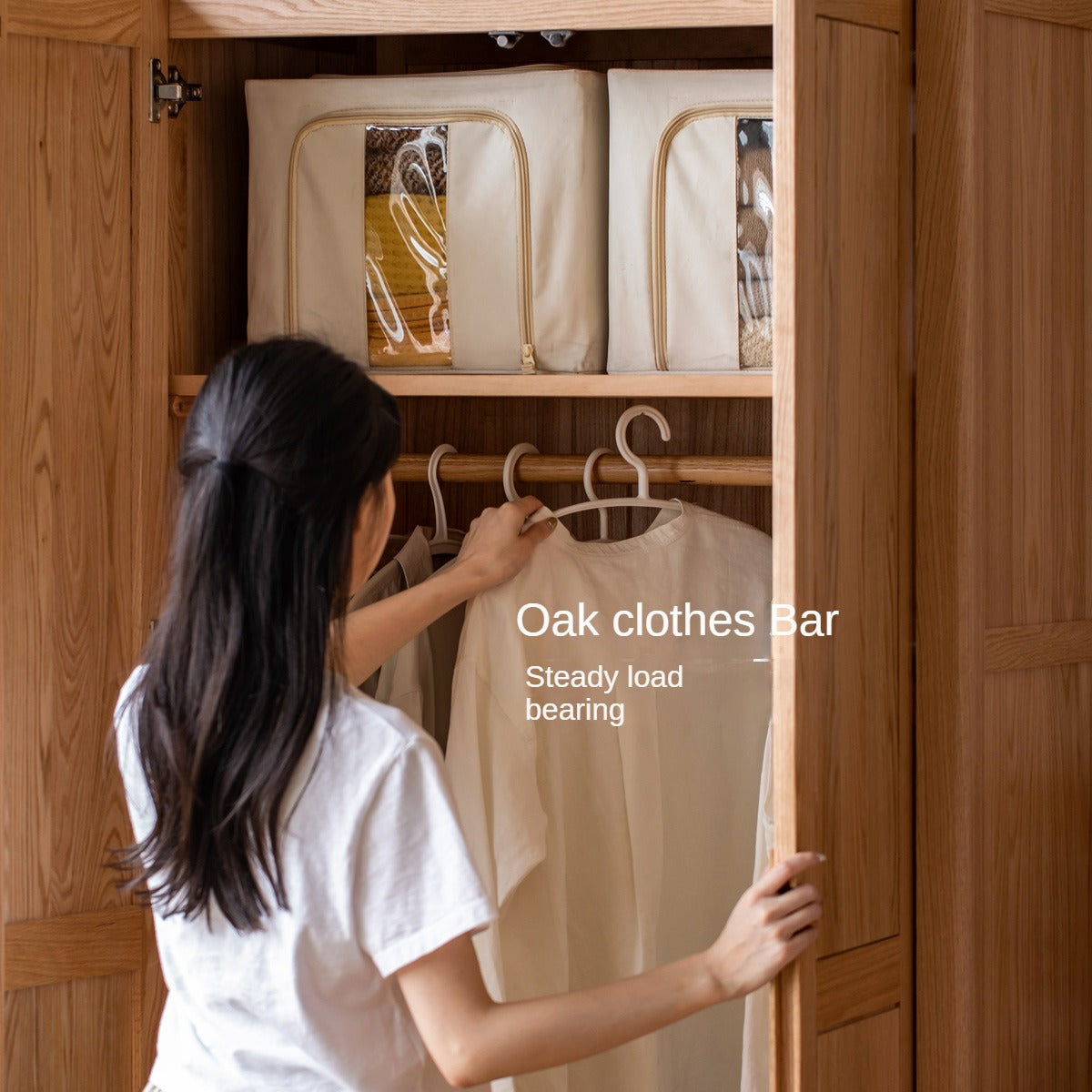 Oak solid wood combined Wardrobe.