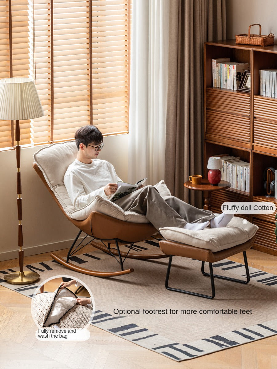 Fabric Rocking Retro Lazy Eggshell Chair