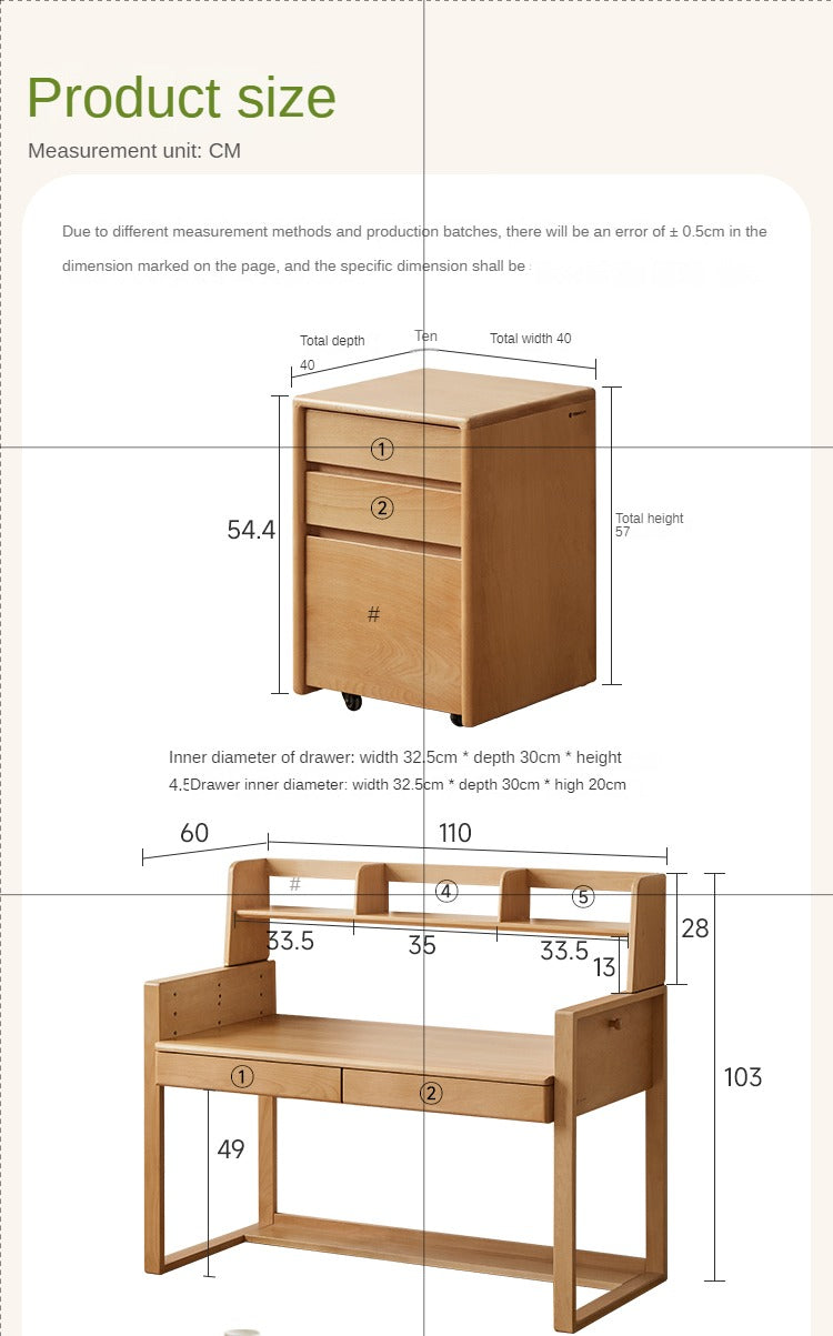 Beech Solid Wood Children's Desk