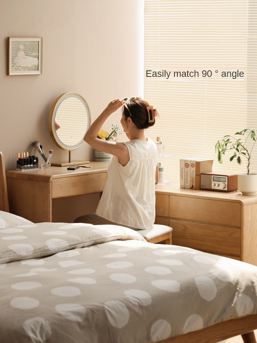 Ash Solid Wood Telescopic Dressing Table-USA