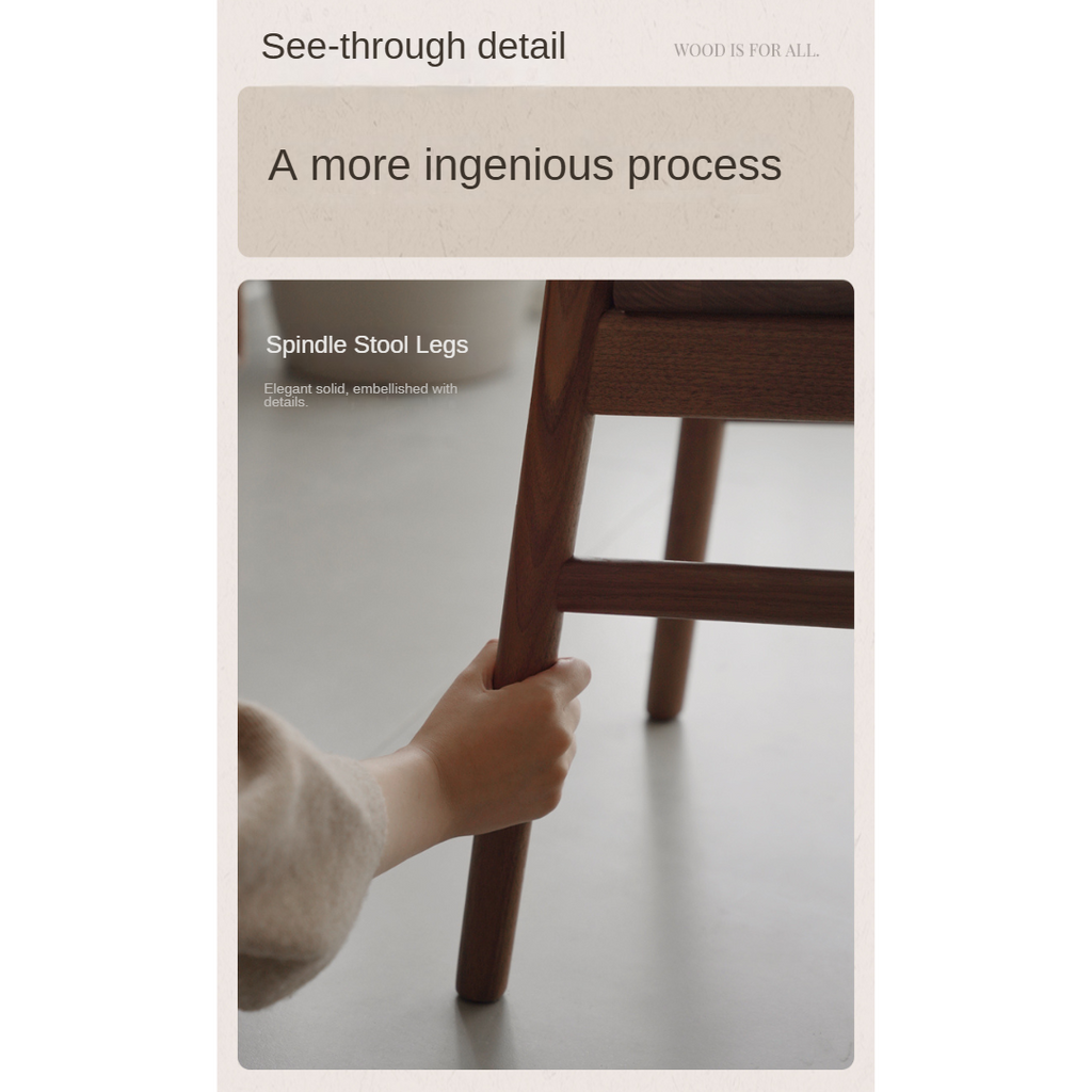 Set pcs 4 Black Walnut, Ash, Oak, Beech, Sandalwood, White Oak Solid Wood Dining Chair