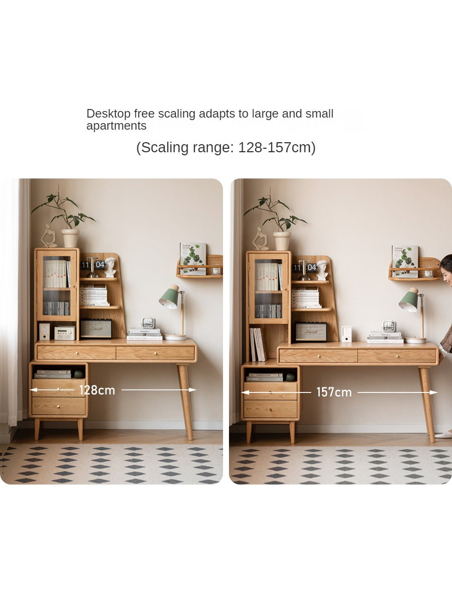 Oak Solid Wood Office Desk Combination