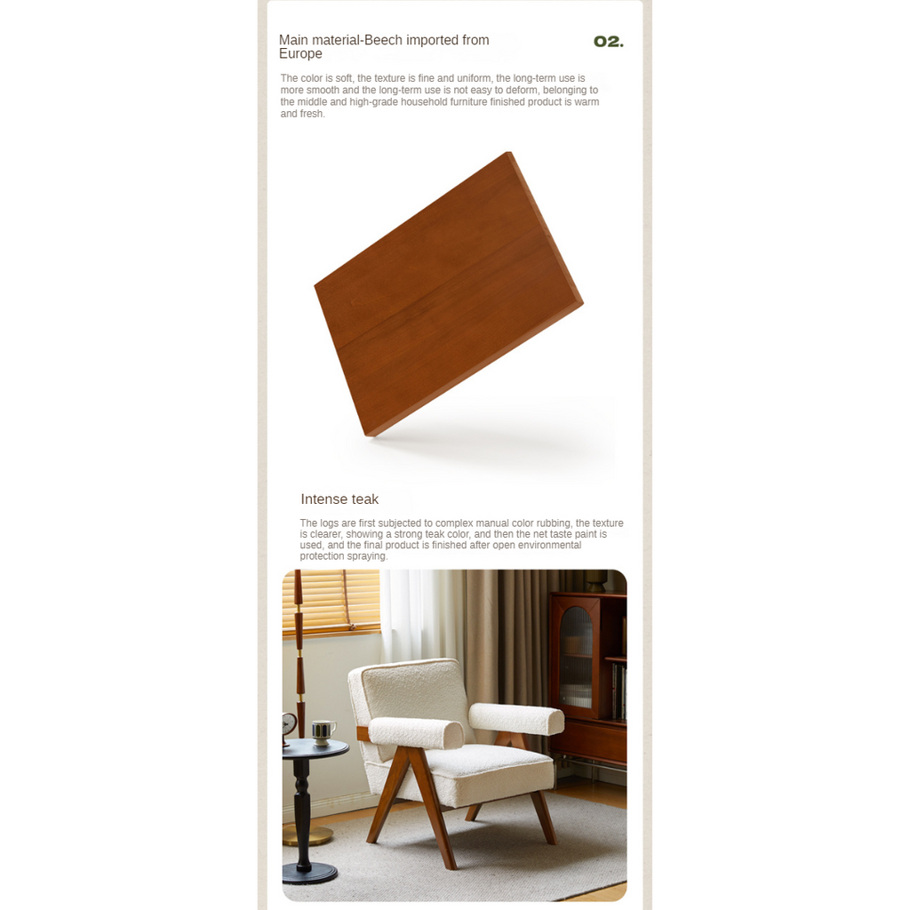 Beech, Oak Solid Wood Vintage Retro Chair