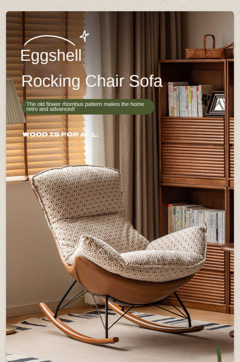 Fabric Rocking Retro Lazy Eggshell Chair