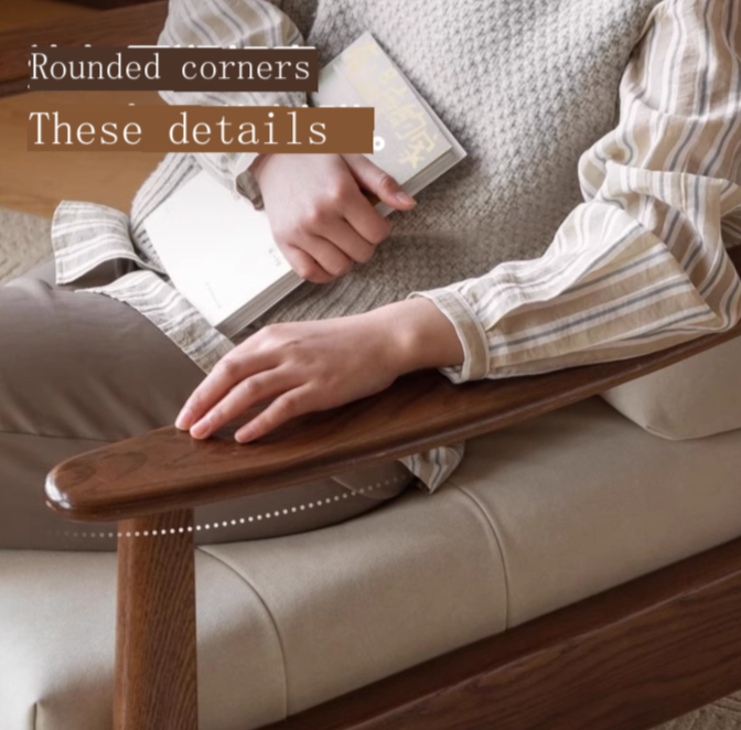 Oak Solid Wood Multifunctional Recliner Armchair