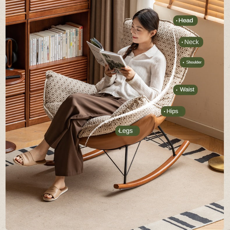 Fabric Rocking Retro Lazy Eggshell Chair