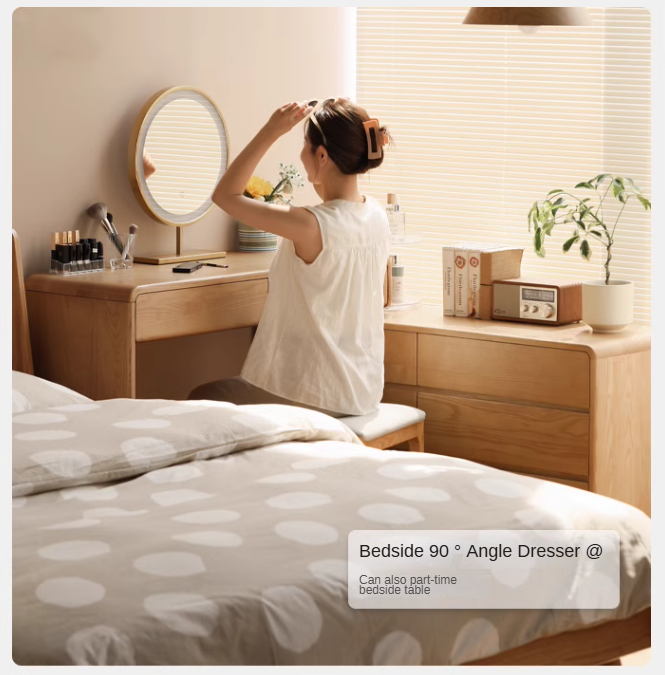 Ash Solid Wood Telescopic Dressing Table-USA