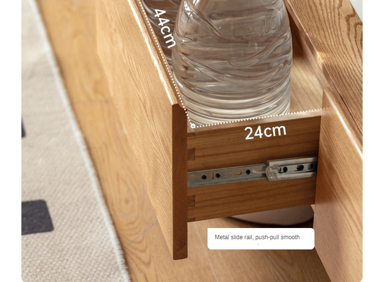 Oak Solid Wood Modern Large Floor TV Cabinet.