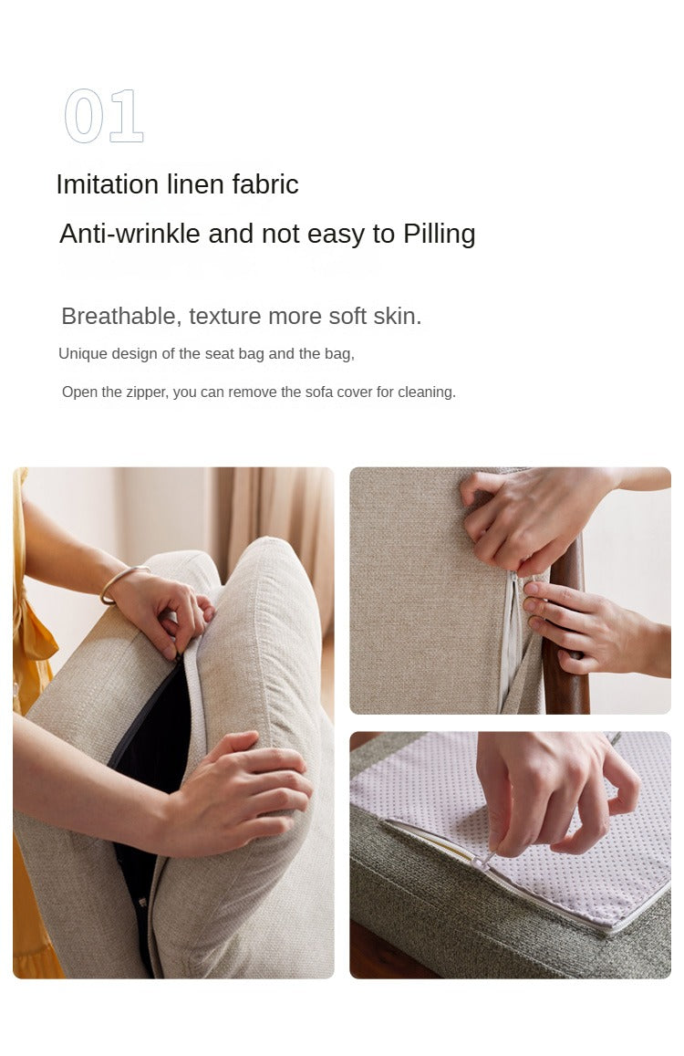 Black Walnut Solid Wood Fabric Sofa Chair