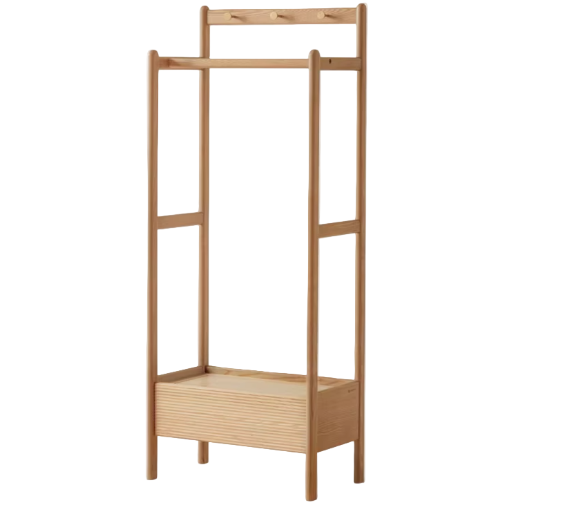 Ash Solid Wood Modern Style Hanger With Storage