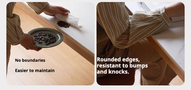 Oak Solid Wood Modern Rock Plate Dining Table