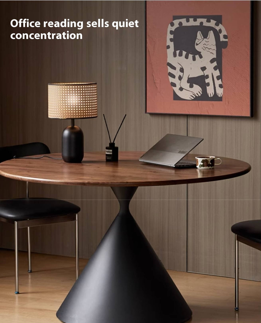 Black Walnut Solid Wood Light Luxury Style Dining Table