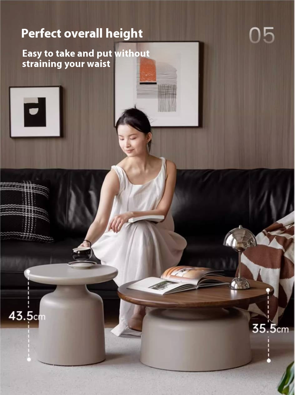 Black Walnut, Poplar Solid Wood Italian Light Luxury Coffee Table Combination