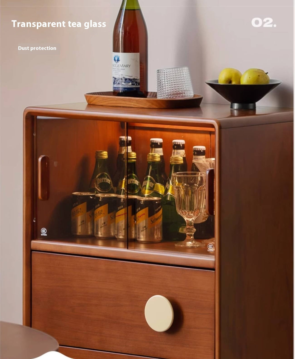 Poplar Solid Wood Middle Ages Side Cabinet