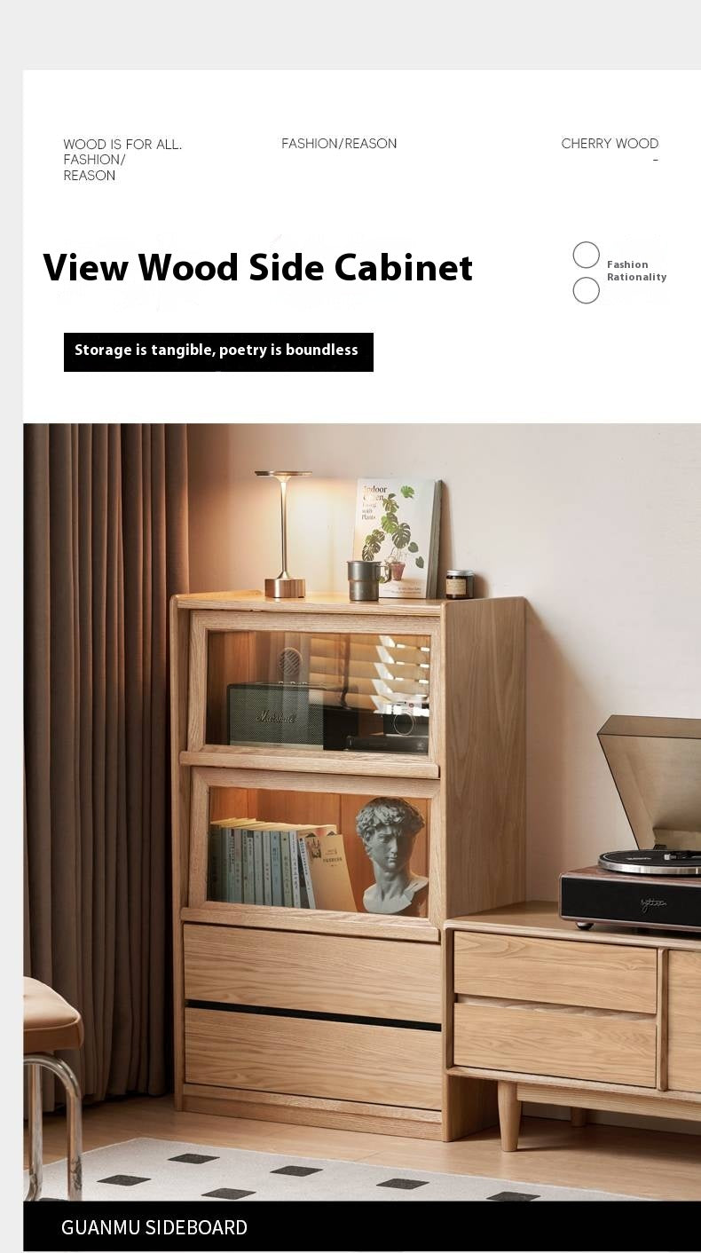 Ash Solid Wood Modern Side Cabinet