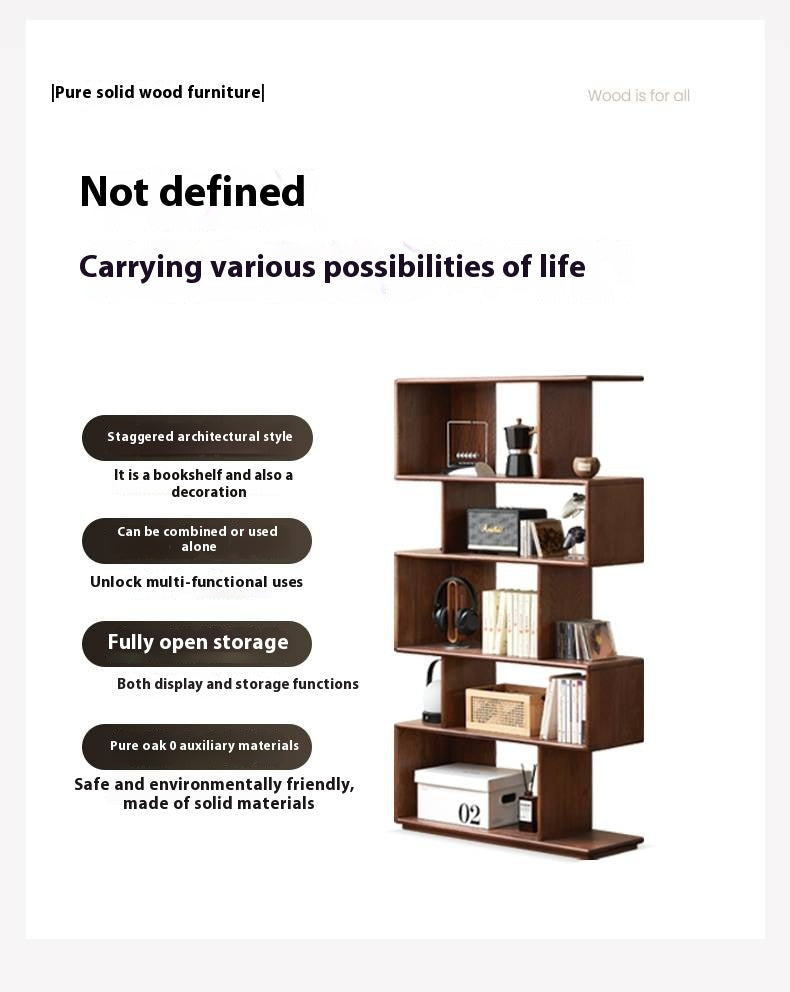 Oak Solid Wood Partition Rack Antique Shelf